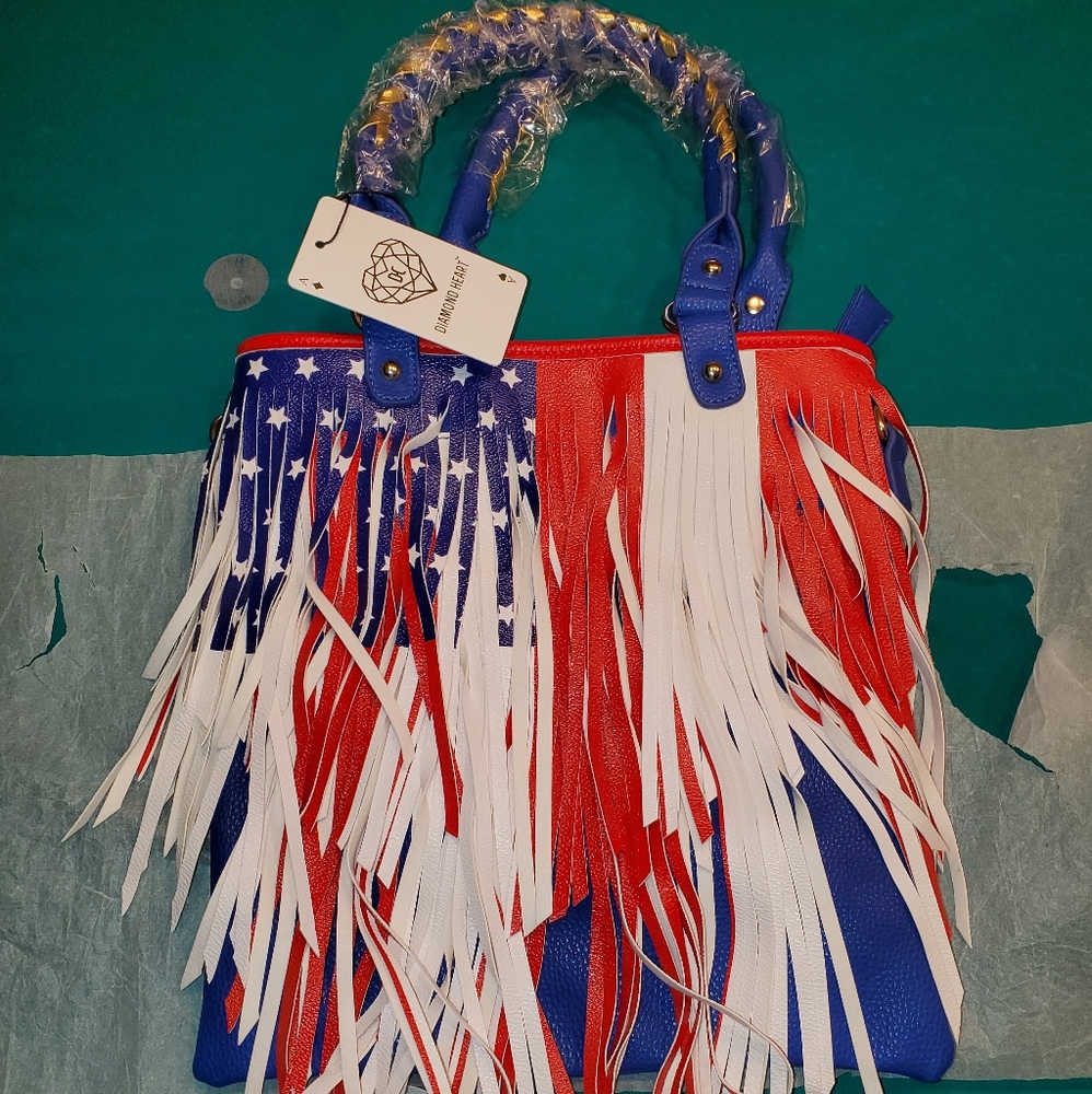 Patriotic Purse with Fringe. NWT